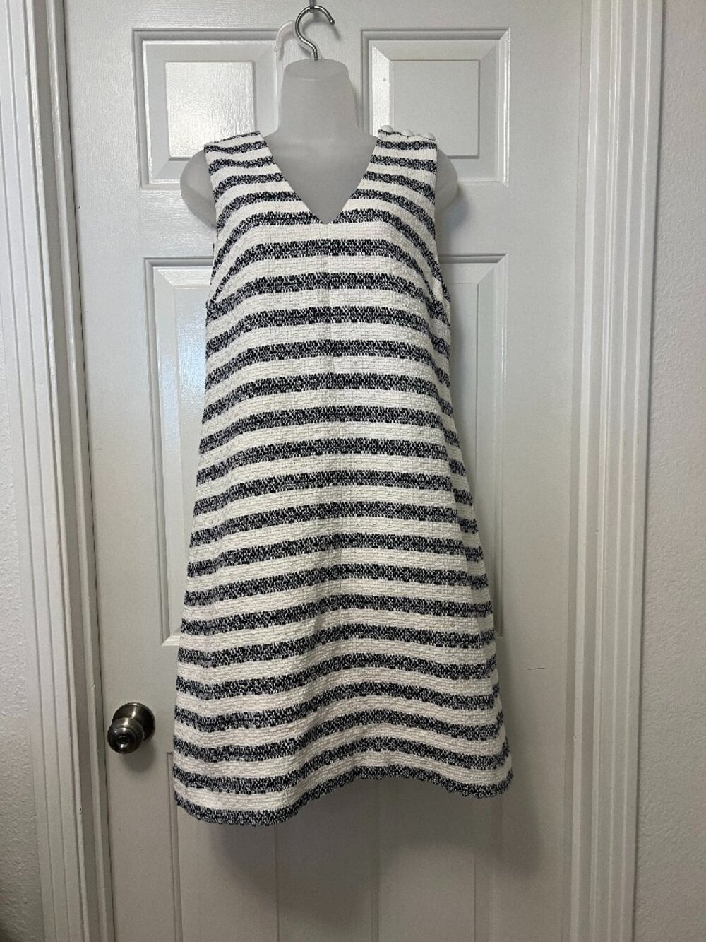 J. Crew Navy & White Striped Dress